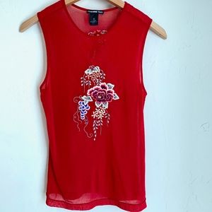 Vivienne Tam mesh boho tank top: 90's perfect! (S)